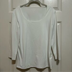 Peck & Peck White 3/4 Sleeve Top